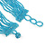 Light Blue Glass Bead V-Shape Tassel Necklace - 40cm L/ 12cm Drop - view 7