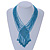 Light Blue Glass Bead V-Shape Tassel Necklace - 40cm L/ 12cm Drop - view 2