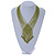 Light Olive Green Glass Bead V-Shape Tassel Necklace - 40cm L/ 12cm Drop - view 2
