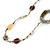 Long Single Strand Glass Bead Necklace (Bronze/ Transparent/ White) - 126cm L - view 7