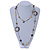 Long Single Strand Glass Bead Necklace (Bronze/ Transparent/ White) - 126cm L - view 2