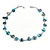 Teal Blue Shell Nugget & Light Blue Ceramic Bead Necklace In Silver Tone - 46cm L/ 3cm Ext - view 6