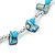 Teal Blue Shell Nugget & Light Blue Ceramic Bead Necklace In Silver Tone - 46cm L/ 3cm Ext - view 5