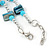 Teal Blue Shell Nugget & Light Blue Ceramic Bead Necklace In Silver Tone - 46cm L/ 3cm Ext - view 4