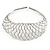 Statement Wired Choker Necklace In Silver Tone Metal - view 7