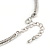 Ethnic Hammered Oval Pendant Necklace In Silver Tone Metal - 40cm L/ 6cm Ext - view 6
