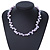 7-8mm Pale Lavender Nugget Freshwater Pearl Necklace with Rhodium Plated Closure - 37cm L - view 2
