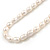 7-8mm White Rice Freshwater Pearl Necklace with Silver Tone Closure - 40cm L - view 4