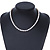 7-8mm White Rice Freshwater Pearl Necklace with Silver Tone Closure - 40cm L - view 2