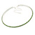 Salad Green Top Grade Austrian Crystal Choker Necklace In Rhodium Plated Metal - 35cm L/ 11cm Ext - view 2
