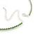 Salad Green Top Grade Austrian Crystal Choker Necklace In Rhodium Plated Metal - 35cm L/ 11cm Ext - view 4