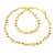 Long Lemon Yellow/ Transparent Shell Nugget and Glass Crystal Bead Necklace - 110cm L - view 4