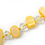 Long Lemon Yellow/ Transparent Shell Nugget and Glass Crystal Bead Necklace - 110cm L - view 2