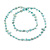 Long Mint Blue/ Transparent Shell Nugget and Glass Crystal Bead Necklace - 110cm L - view 6