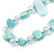 Long Mint Blue/ Transparent Shell Nugget and Glass Crystal Bead Necklace - 110cm L - view 3