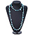 Long Mint Blue/ Transparent Shell Nugget and Glass Crystal Bead Necklace - 110cm L - view 2