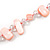 Long Pastel Pale Pink/ Transparent Shell Nugget and Glass Crystal Bead Necklace - 110cm L - view 4