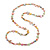 Long Pastel Multicoloured Shell Nugget and Glass Crystal Bead Necklace - 110cm L