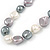 15mm Contemporary Simulated Pastel Off Round Glass Pearl Bead Necklace with Silver Tone Spring Ring Closure - 43cm L - view 3