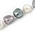 15mm Contemporary Simulated Pastel Off Round Glass Pearl Bead Necklace with Silver Tone Spring Ring Closure - 43cm L - view 4