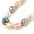 15mm Contemporary Simulated Pastel Off Round Glass Pearl Bead Necklace with Silver Tone Spring Ring Closure - 43cm L - view 4