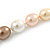 15mm Simulated Pastel Oval Glass Pearl Bead Necklace with Silver Tone Spring Ring Closure - 42cm L - view 7