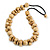 Chunky Natural Wood Bead Necklace with Black Cotton Cord - 76cm L - view 6