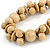 Chunky Natural Wood Bead Necklace with Black Cotton Cord - 76cm L - view 3