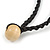 Chunky Natural Wood Bead Necklace with Black Cotton Cord - 76cm L - view 5