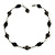 Black Ceramic Bead with Wire Element Neckalce In Silver Tone - 48cm L/ 6cm Ext - view 3