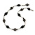 Black Ceramic Bead with Wire Element Neckalce In Silver Tone - 48cm L/ 6cm Ext