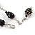 Black Ceramic Bead with Wire Element Neckalce In Silver Tone - 48cm L/ 6cm Ext - view 6