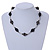 Black Ceramic Bead with Wire Element Neckalce In Silver Tone - 48cm L/ 6cm Ext - view 2