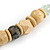 Chunky Natural Wood Bead with Black Faux Leather Cord Necklace - 70cm L - view 4