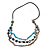 Long Layered Shell Nugget and Semiprecious Stone with Black Faux Leather Cord Necklace - 86cm L - view 1
