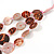 Long Multistrand Pink/ Brown  Shell Necklace with Light Pink Cotton Cords - 70cm L - view 4