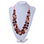 Long Multistrand Pink/ Brown  Shell Necklace with Light Pink Cotton Cords - 70cm L - view 2