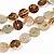 Long Multistrand Brown Shell Necklace with Dark Brown Cotton Cords - 86cm L - view 4