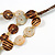 Long Multistrand Brown Shell Necklace with Dark Brown Cotton Cords - 86cm L - view 5