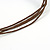 Long Multistrand Brown Shell Necklace with Dark Brown Cotton Cords - 86cm L - view 6