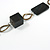 Dark Green Wood Bead with Bronze Oval Link Black Faux Leather Cord Necklace - 90cm L - view 3