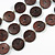 3 Strand Brown Button Shape Wood and Transparent Glass Bead Necklace - 60cm L - view 4