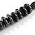 Black Brown Wood Bead Black Cotton Cord Necklace - 64cm L - view 4