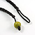 Chunky Wood Bead Cotton Cord Necklace (Mint Green, Brown, Olive) - 60cm L - view 5