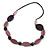 Long Purple Wood Bead with Black Faux Leather Cord Necklace - 88cm L - view 6