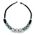 Black/ Grey/ Transparent Acrylic Cluster Bead Necklace - 44cm L