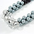 Black/ Grey/ Transparent Acrylic Cluster Bead Necklace - 44cm L - view 4