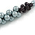 Black/ Grey/ Transparent Acrylic Cluster Bead Necklace - 44cm L - view 5