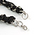 Black/ White Ceramic, Resin Bead Cluster Cotton Cord with Silver Chain Chunky Necklace - 48cm L - view 6