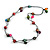 Long Multicoloured Wood Bead Black Cotton Cord Necklace - 110cm L